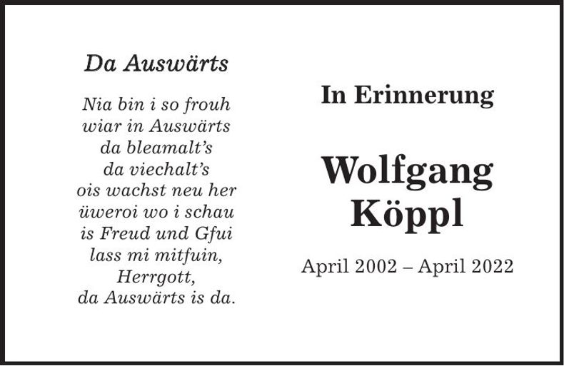 Traueranzeige Barbara Köppl