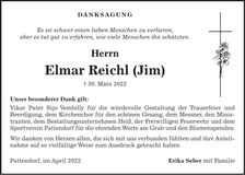 Traueranzeige Elmar Reichl