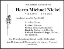 Traueranzeige Michael Nickel