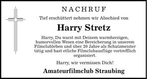 Traueranzeige Harry Stretz