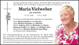 Traueranzeige Maria Vielweber