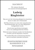 Traueranzeige Ludwig Ringlstetter
