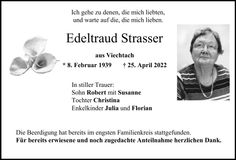 Traueranzeige Edeltraud Strasser