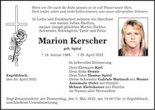 Traueranzeige Marion Kerscher