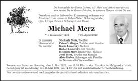 Traueranzeige Michael Merz