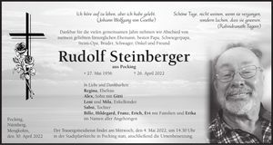 Traueranzeige Rudolf Steinberger