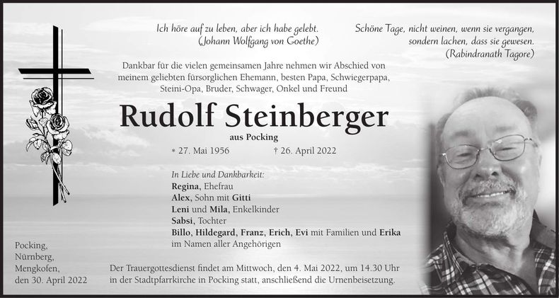 Traueranzeige Rudolf Steinberger