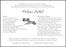 Traueranzeige Helga Apfel