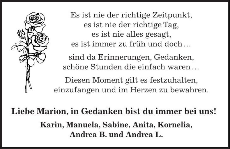 Traueranzeige Marion Kerscher