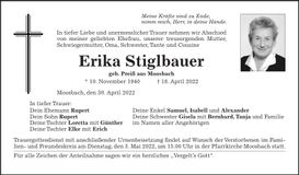 Traueranzeige Stiglbauer Erika