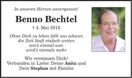 Traueranzeige Bernhard Bechtel