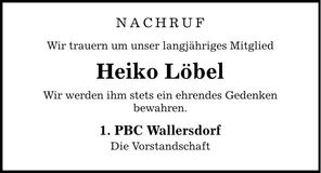 Traueranzeige Heiko Löbel