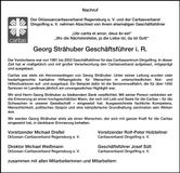 Traueranzeige Georg Strähuber