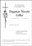 Traueranzeige Dagmar Nicole Gilke