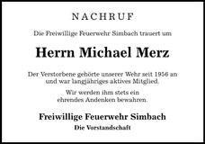 Traueranzeige Michael Merz