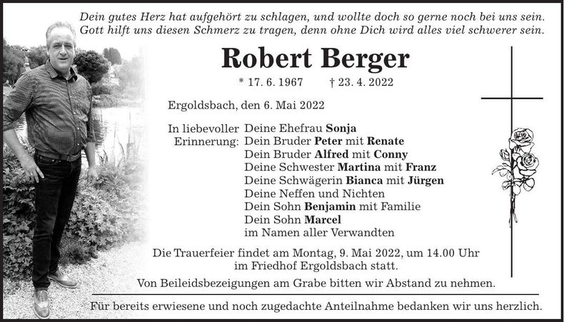 Traueranzeige Robert Berger