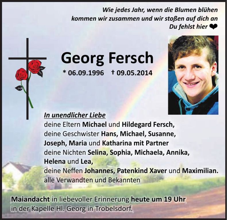 Traueranzeige Georg Fersch