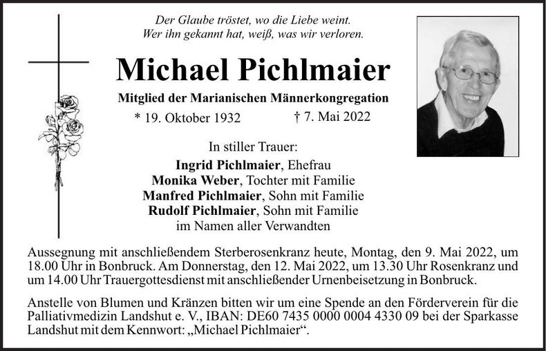 Traueranzeige Michael Pichlmaier