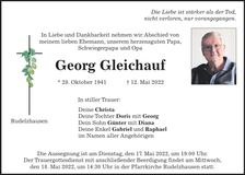 Traueranzeige Georg Gleichauf