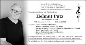 Traueranzeige Helmut Putz