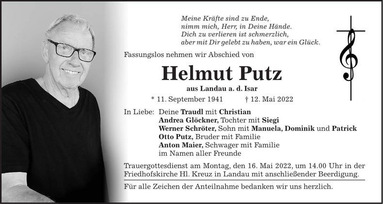 Traueranzeige Helmut Putz