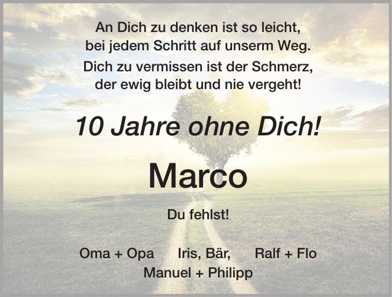 Traueranzeige Marco Gangkofner
