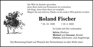 Traueranzeige Roland Fischer