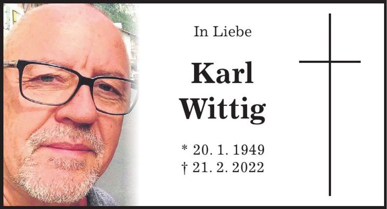 Traueranzeige Karl Wittig