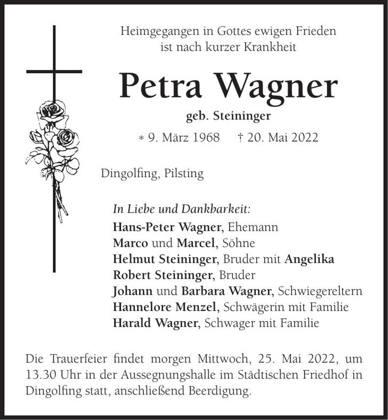 Traueranzeige Petra Wagner
