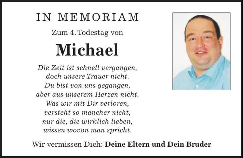 Traueranzeige Michael Hackl