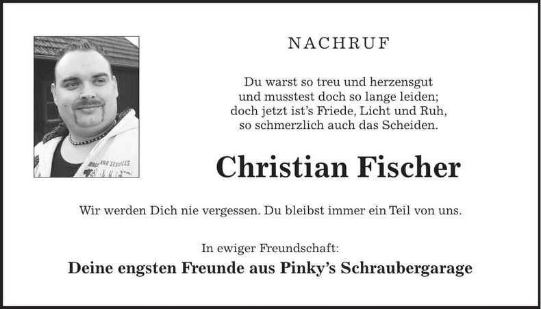 Traueranzeige Christian Fischer