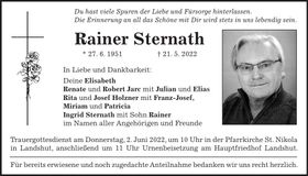 Traueranzeige Rainer Sternath