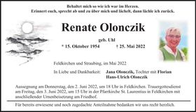 Traueranzeige Renate Olonczik