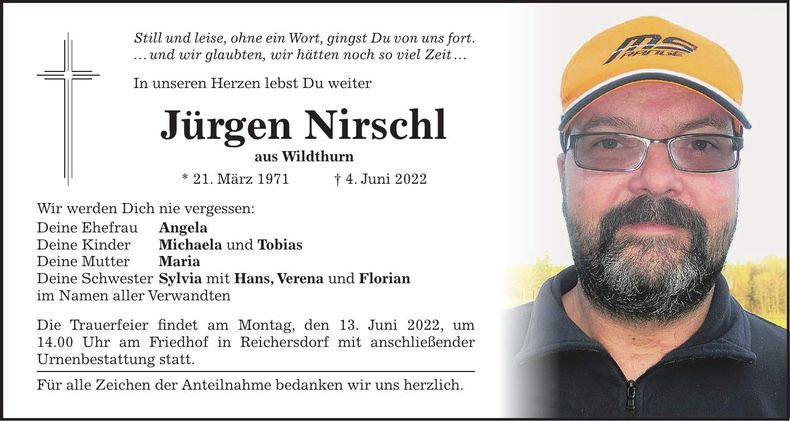 Traueranzeige Jürgen Nirschl