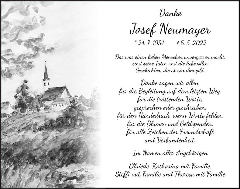 Traueranzeige Josef Neumayer