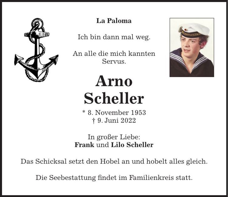 Traueranzeige Scheller Arno