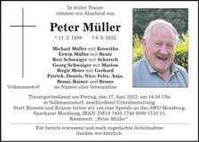 Traueranzeige Peter Müller