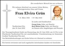 Traueranzeige Elvira Grün