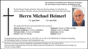 Traueranzeige Michael Heimerl