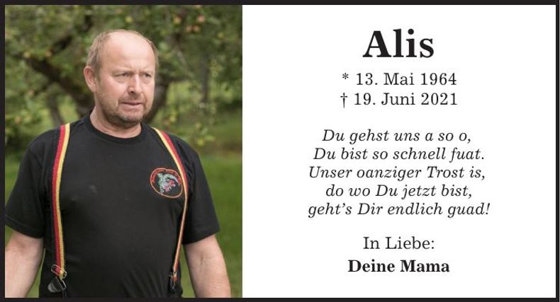 Traueranzeige Alis Breu