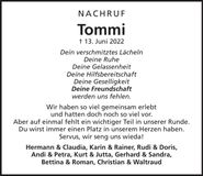 Traueranzeige  Tommy