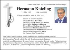 Traueranzeige Hermann Knieling