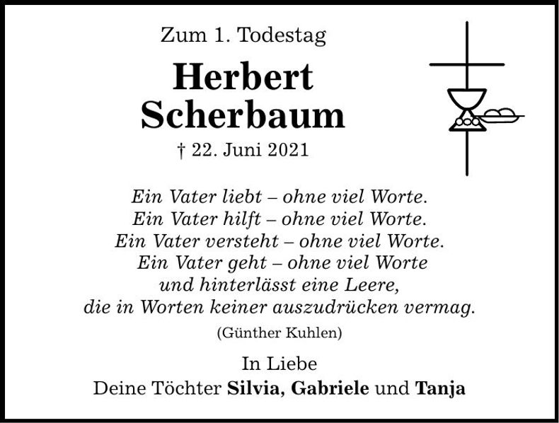 Traueranzeige Herbert Scherbaum