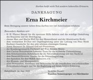 Traueranzeige Erna Kirchmeier