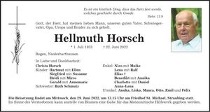 Traueranzeige Hellmuth Horsch