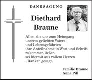 Traueranzeige Diethard Braune
