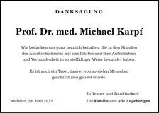 Traueranzeige Michael Karpf