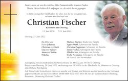 Traueranzeige Christian Fischer
