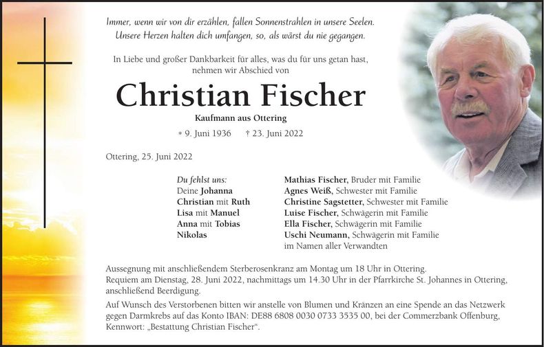 Traueranzeige Christian Fischer