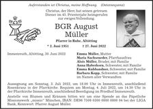 Traueranzeige August Müller